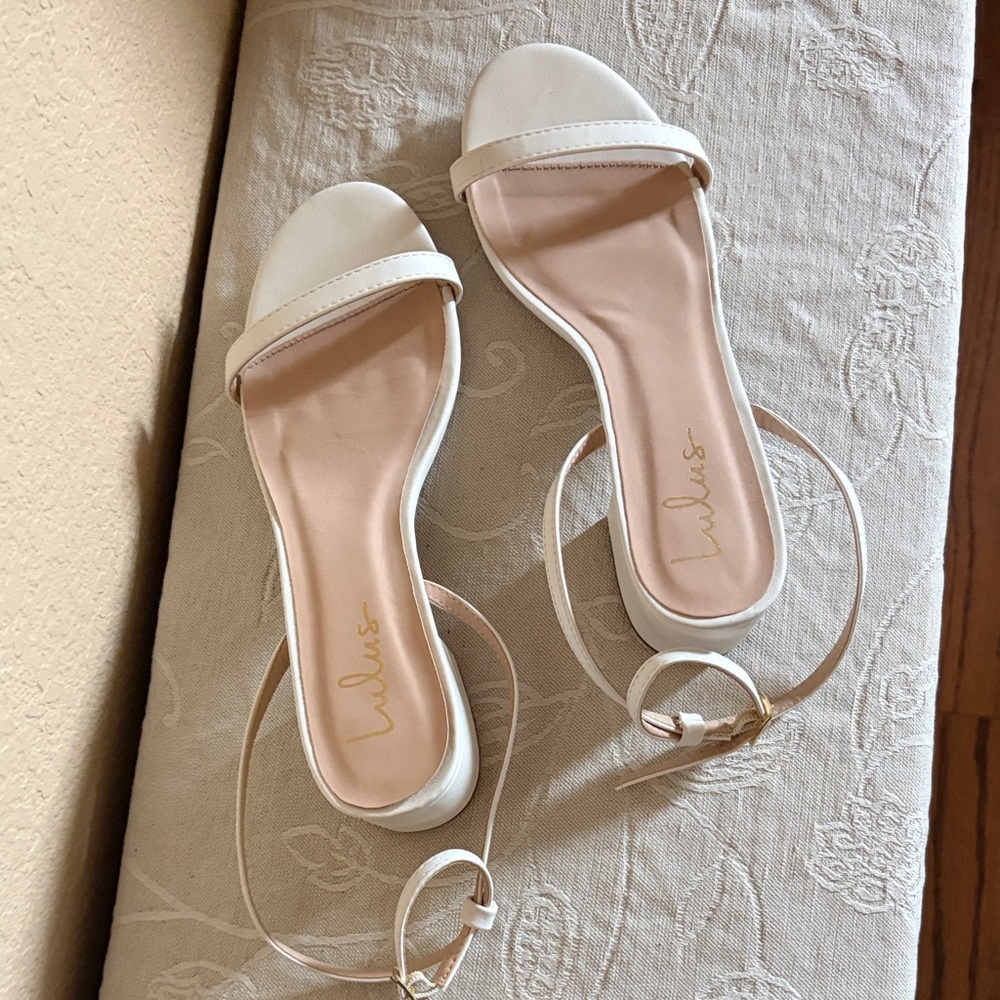Lulu's Cream Strappy Sandals